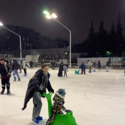 Schlittschuhlaufen mit Robbe